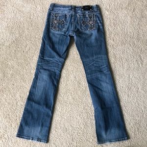 Miss Me size 30 bootcut jeans w/ cross design